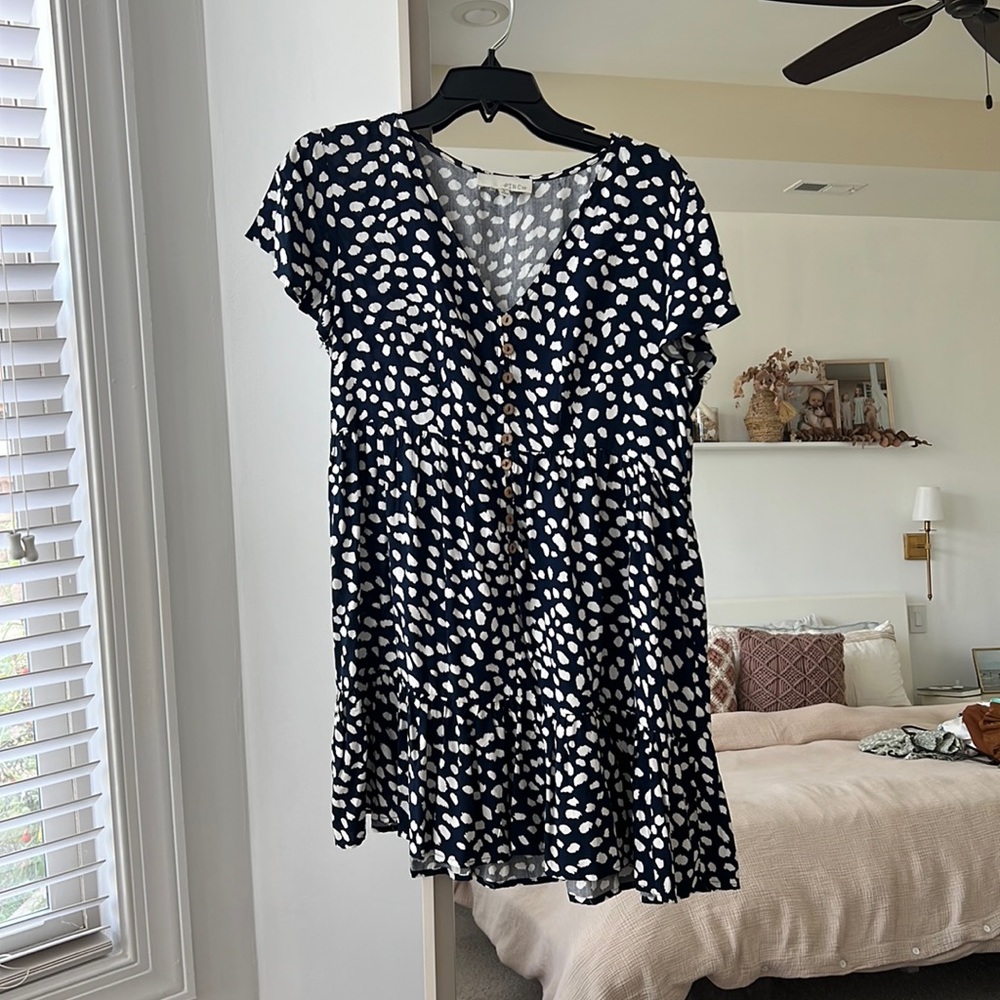 Pinch polka dot navy dress